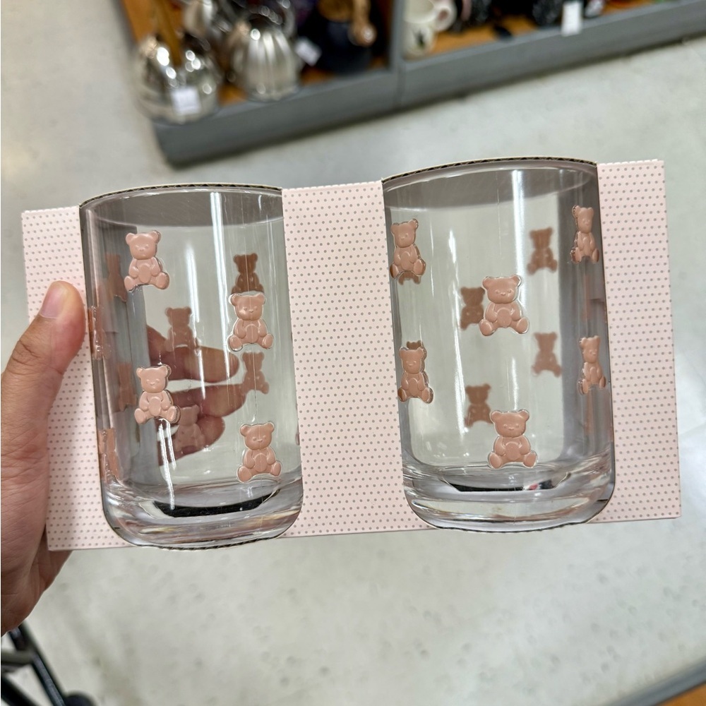 Cupcakes & Cashmere Teddy Bear Glass Set